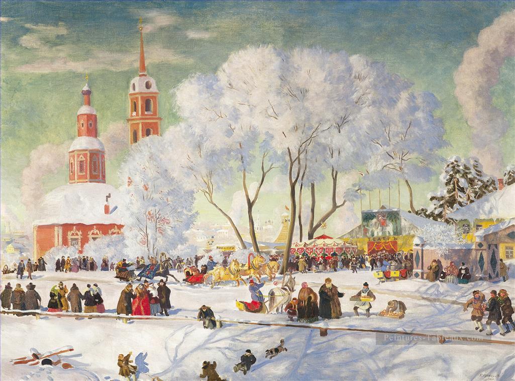 shrovetide 1920 Boris Mikhailovich Kustodiev russe Peintures à l'huile